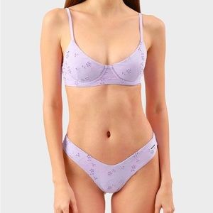 swim willow top and moderate bottoms in purple eyelet